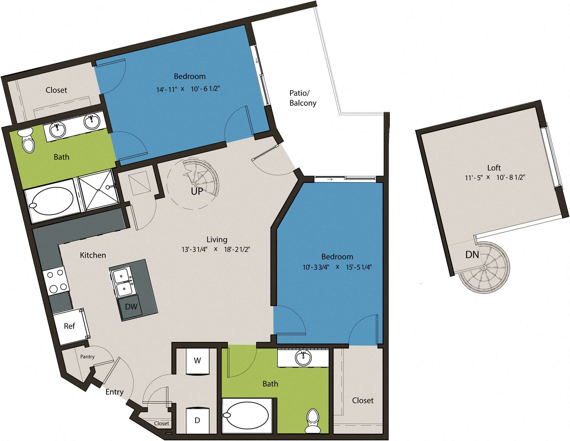 Floor plan layout diagram for 2G-Loft